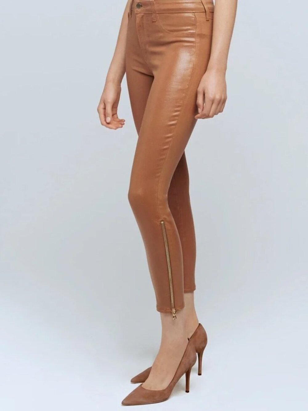 L’Agence Sabine High Rise Skinny Coated Jeans 31 NWT